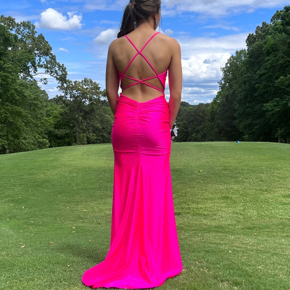 La Femme Pink Prom Dress